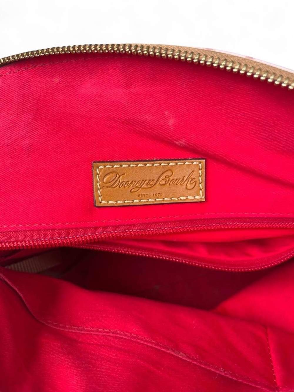 Dooney & Bourke Vintage Y2K Pink Ostrich Embossed Leather Satchel Crossbody - Picture 7 of 8